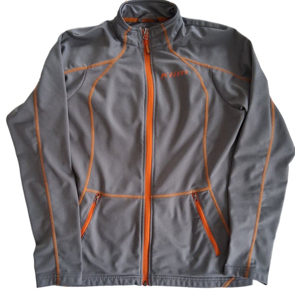 Klim Women's Sundance Full Zip Base Layer Jacket Gray & Orange Medium